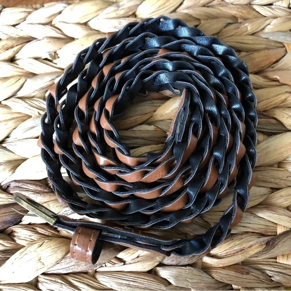 Faux leather breaded belt